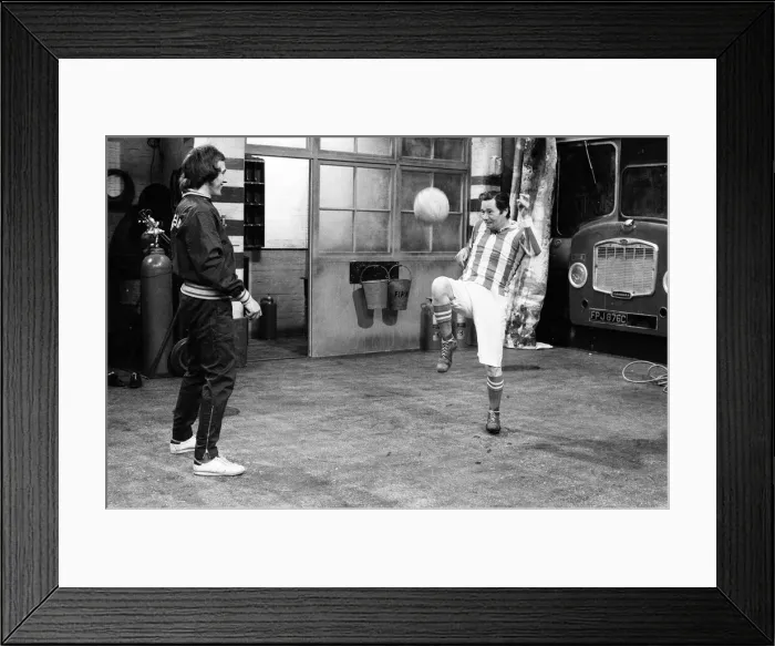 Framed Print : On The Buses, scene rehearsal. 28th February 1973. Reg Varney actor aka Stan Butler Framed Print : On The Buses, scene rehearsal. 28th February 1973. Reg Varney actor aka Stan Butler