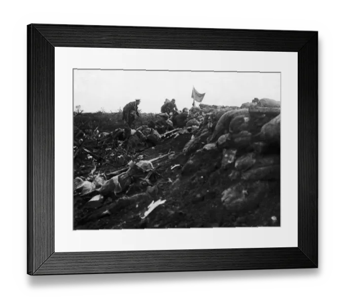 Framed Print : Photograph taken by a wounded soldier of the 1st Royal Scots Fusiliers who was brought