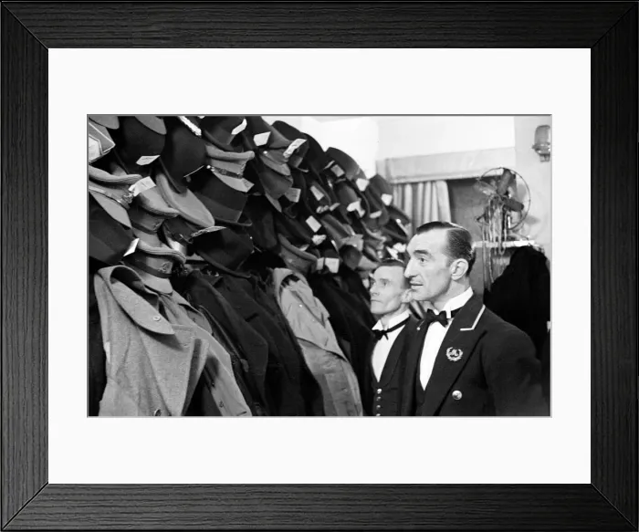 Framed Print : Cloakroom attendants at the Mirabelle Restuarant. Circa 1946 Framed Print : Cloakroom attendants at the Mirabelle Restuarant. Circa 1946