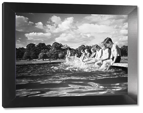 Swimming in the Serpentine and enjoying the summer weather 14th July 1946