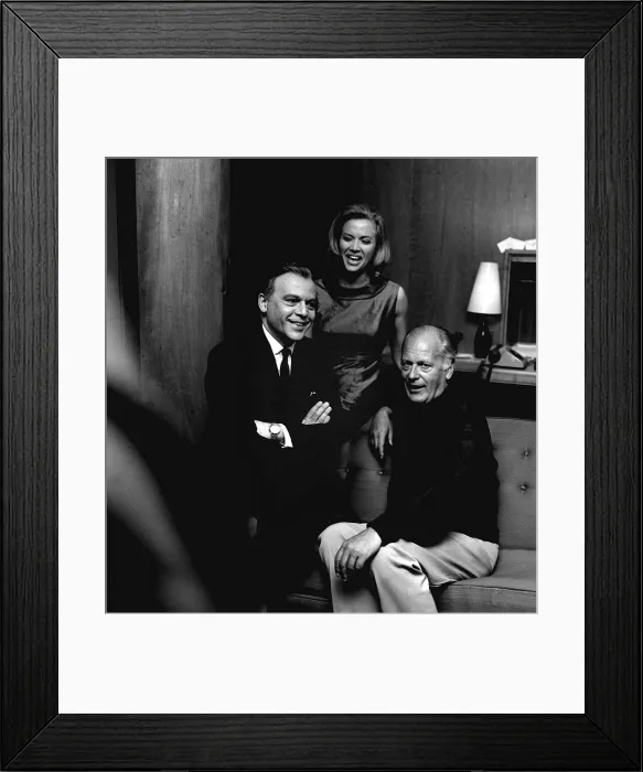 Framed Print : Actors Herbert Lom, Honor Blackman and Curt Jurgens They were were at the launch of Framed Print : Actors Herbert Lom, Honor Blackman and Curt Jurgens They were were at the launch of