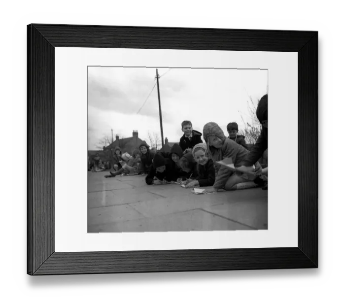 Framed Print : Pupils from Arcot Hall School in Cramlington carrying out a road safety project 24 April Framed Print : Pupils from Arcot Hall School in Cramlington carrying out a road safety project 24 April