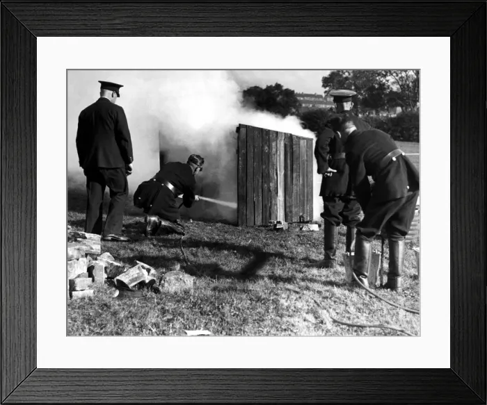 Framed Print : Northumberland Colleries Fire and Rescue Brigade give a pre Second World War