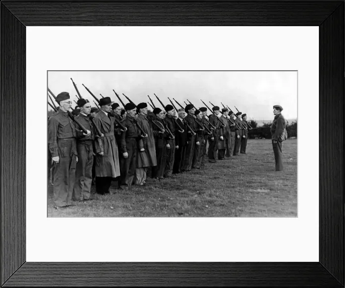 Framed Print : The picture shows one of the first LDV Home Guard units to be formed in the North East Framed Print : The picture shows one of the first LDV Home Guard units to be formed in the North East