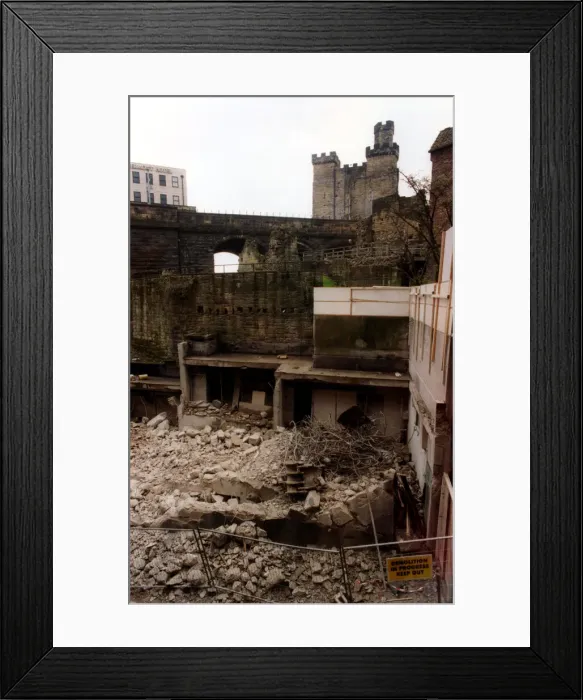 Framed Print : The air raid shelters in The Side, Newcastle, which were being demolished Framed Print : The air raid shelters in The Side, Newcastle, which were being demolished