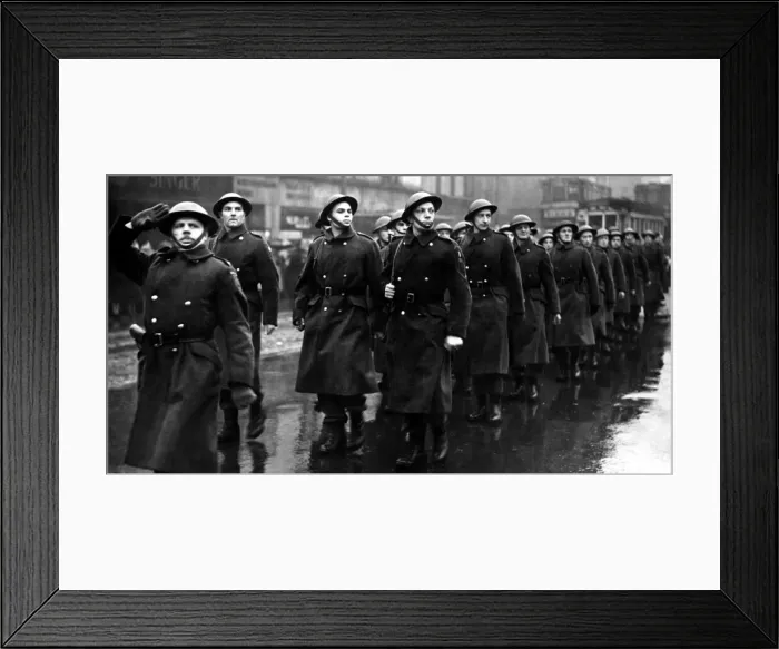Framed Print : Members of the Home Guard parade for the last time before disbanding in December 1944 Framed Print : Members of the Home Guard parade for the last time before disbanding in December 1944