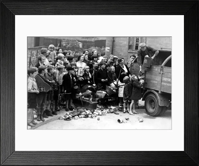 Framed Print : The children of Temple Green, Gateshead, were enthusiastic collectors of scrap metal for Framed Print : The children of Temple Green, Gateshead, were enthusiastic collectors of scrap metal for