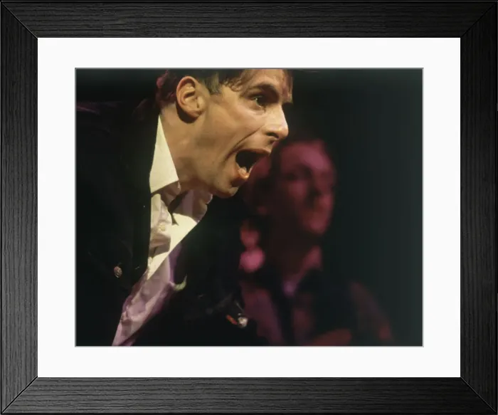 Framed Print : Ricky Ross lead singer of the Deacon Blue seen here perform at the Rock Against the Poll