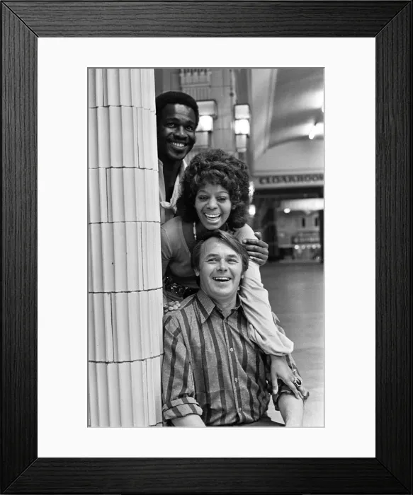 Framed Print : Love Thy Neighbour, cast members of British sitcom, produced by Thames Television for Framed Print : Love Thy Neighbour, cast members of British sitcom, produced by Thames Television for