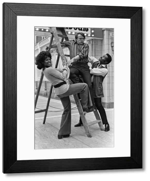 Framed Print : Love Thy Neighbour, cast members of British sitcom, produced by Thames Television for Framed Print : Love Thy Neighbour, cast members of British sitcom, produced by Thames Television for