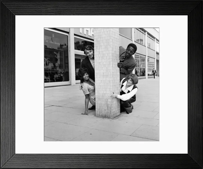 Framed Print : Love Thy Neighbour, cast members of British sitcom, produced by Thames Television for Framed Print : Love Thy Neighbour, cast members of British sitcom, produced by Thames Television for