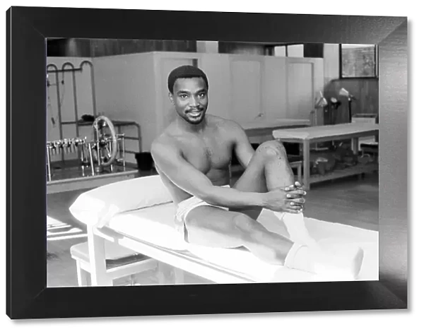 Laurie Cunningham pictured on medical table the Bernabeu Stadium