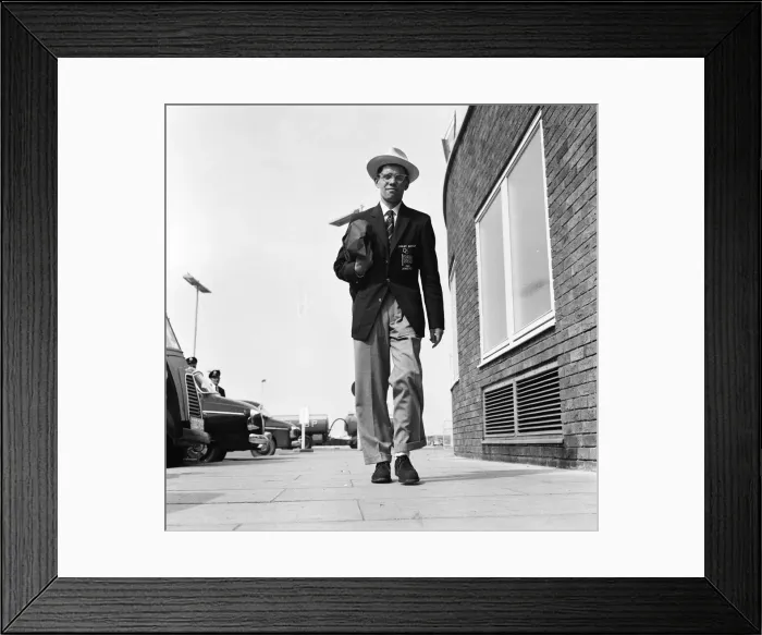 Framed Print : Don Thompson, British athlete, pictured on his return from the Olympic Games Framed Print : Don Thompson, British athlete, pictured on his return from the Olympic Games