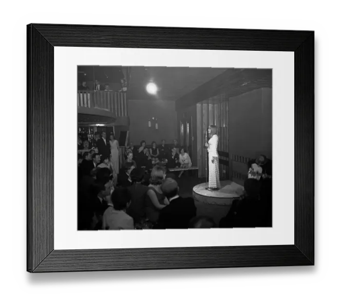 Framed Print : Marrianne Faithful seen here making her debut cabaret appearance at the Blue Nile Club Framed Print : Marrianne Faithful seen here making her debut cabaret appearance at the Blue Nile Club
