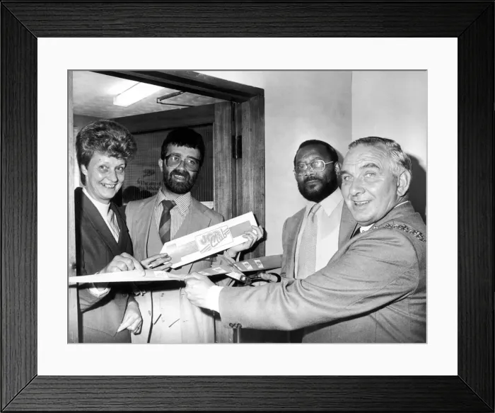 Framed Print : New Job Club opens at the West Indian Centre, Spon Street, Coventry, offering a telephone Framed Print : New Job Club opens at the West Indian Centre, Spon Street, Coventry, offering a telephone