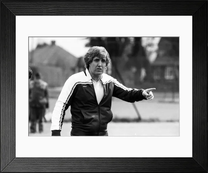 Framed Print : John Bond, Manchester City Football Manager, conducts training session, May 1981