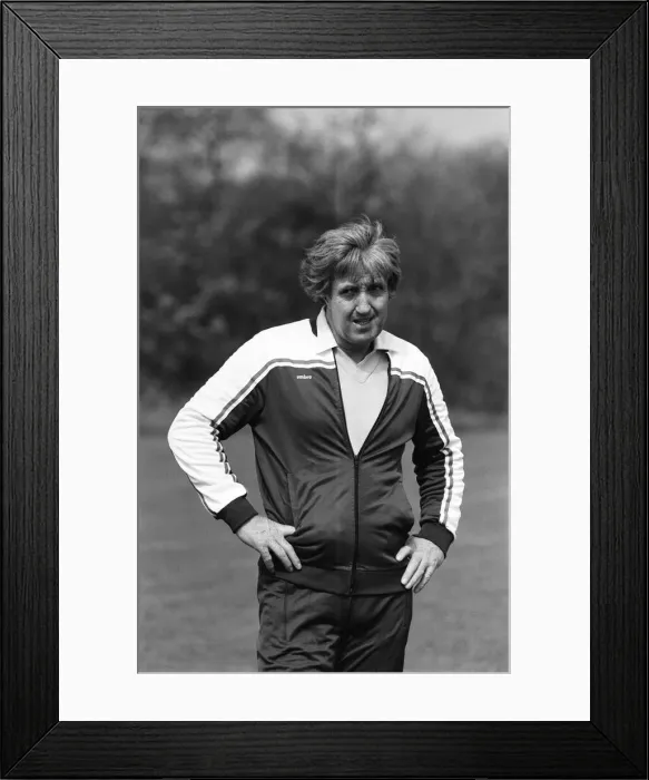 Framed Print : John Bond, Manchester City Football Manager, conducts training session, May 1981 Framed Print : John Bond, Manchester City Football Manager, conducts training session, May 1981