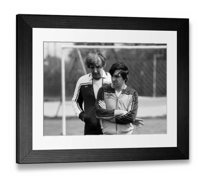 Framed Print : John Bond, Manchester City Football Manager, conducts training session, May 1981