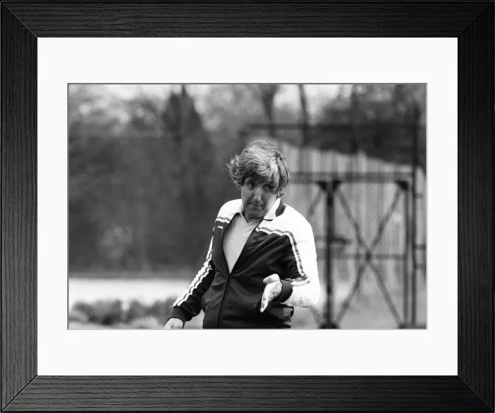 Framed Print : John Bond, Manchester City Football Manager, conducts training session, May 1981 Framed Print : John Bond, Manchester City Football Manager, conducts training session, May 1981