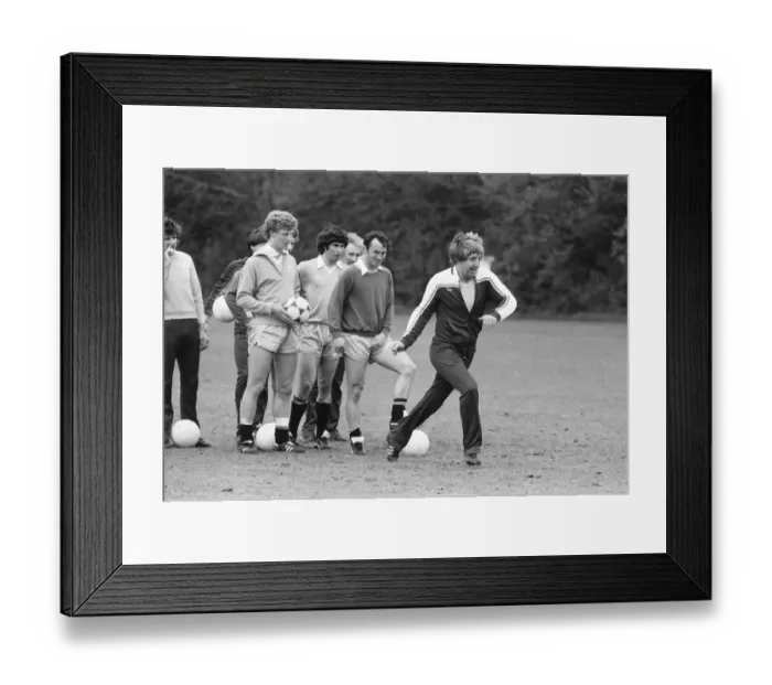 Framed Print : John Bond, Manchester City Football Manager, conducts training session, May 1981