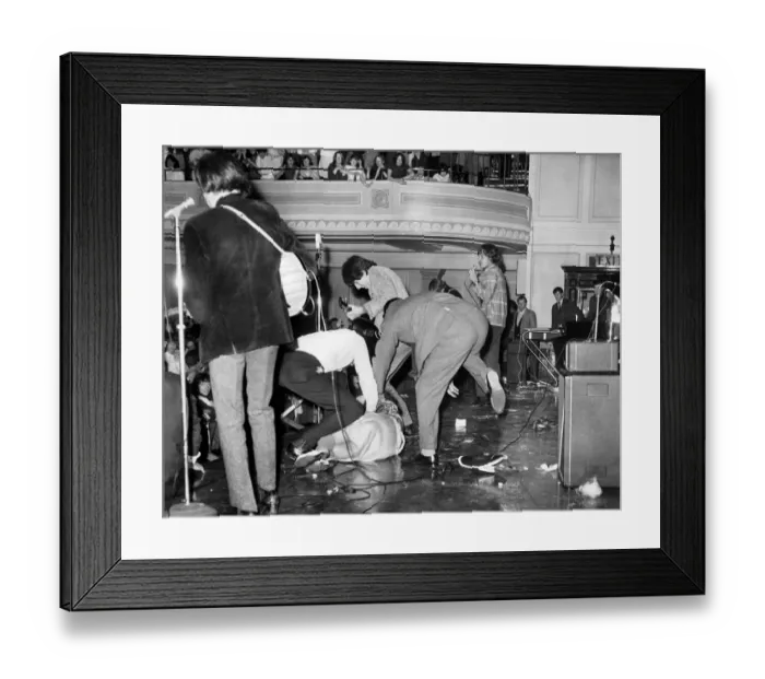 Framed Print : Rolling Stones: 7th October 1965 an hysterical fan halted the show at Newcastle City Hall Framed Print : Rolling Stones: 7th October 1965 an hysterical fan halted the show at Newcastle City Hall