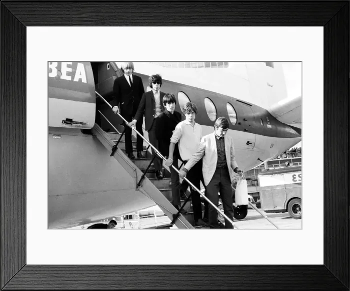 Framed Print : The Rolling Stones arrive at Manchester from London. l-r Brian Jones, Bill Wyman Framed Print : The Rolling Stones arrive at Manchester from London. l-r Brian Jones, Bill Wyman
