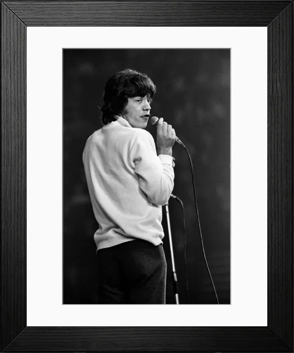 Framed Print : Rolling Stones lead singer Mick Jagger performing on stage at the New Musical Express Framed Print : Rolling Stones lead singer Mick Jagger performing on stage at the New Musical Express