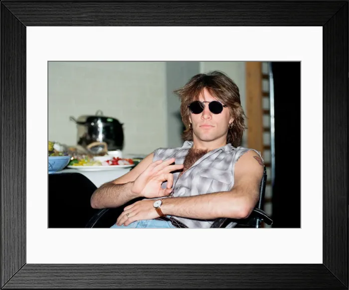 Framed Print : Jon Bon Jovi, lead singer of rock group Bon Jovi, pictured ahead of concert Framed Print : Jon Bon Jovi, lead singer of rock group Bon Jovi, pictured ahead of concert