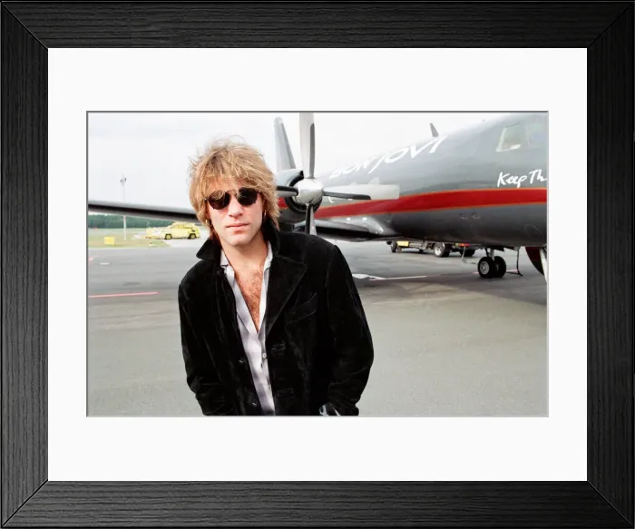 Framed Print : Jon Bon Jovi, lead singer of rock group Bon Jovi, pictured ahead of concert Framed Print : Jon Bon Jovi, lead singer of rock group Bon Jovi, pictured ahead of concert