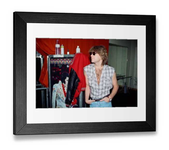 Framed Print : Jon Bon Jovi, lead singer of rock group Bon Jovi, pictured ahead of concert Framed Print : Jon Bon Jovi, lead singer of rock group Bon Jovi, pictured ahead of concert