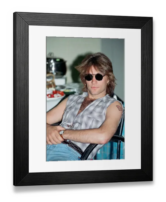 Framed Print : Jon Bon Jovi, lead singer of rock group Bon Jovi, pictured ahead of concert Framed Print : Jon Bon Jovi, lead singer of rock group Bon Jovi, pictured ahead of concert