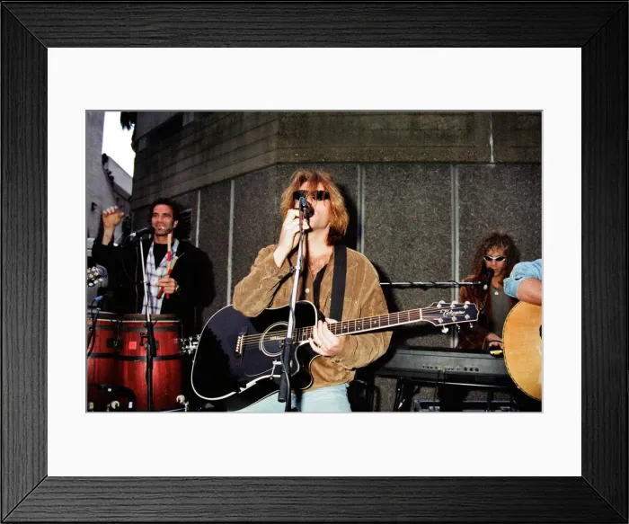 Framed Print : Bon Jovi brought the walkways of Londons South Bank to a standstill when they played