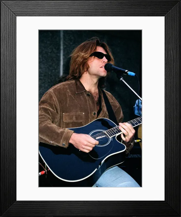 Framed Print : Bon Jovi brought the walkways of Londons South Bank to a standstill when they played Framed Print : Bon Jovi brought the walkways of Londons South Bank to a standstill when they played