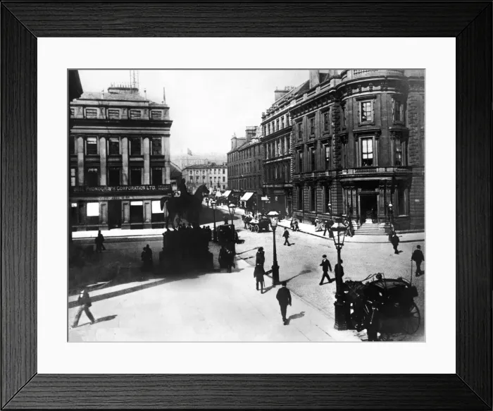Framed Print : Queen Street corner with Ingram Street at Exchange Square Victorian Glasgow street scene Framed Print : Queen Street corner with Ingram Street at Exchange Square Victorian Glasgow street scene