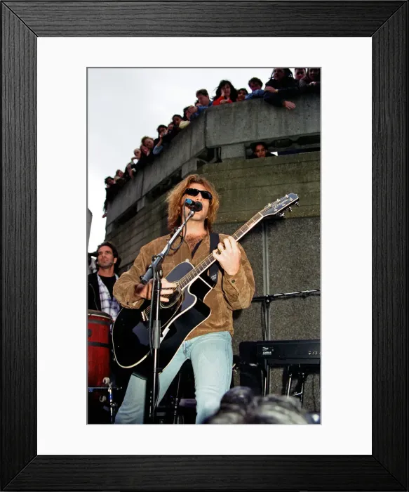 Framed Print : Bon Jovi brought the walkways of Londons South Bank to a standstill when they played Framed Print : Bon Jovi brought the walkways of Londons South Bank to a standstill when they played