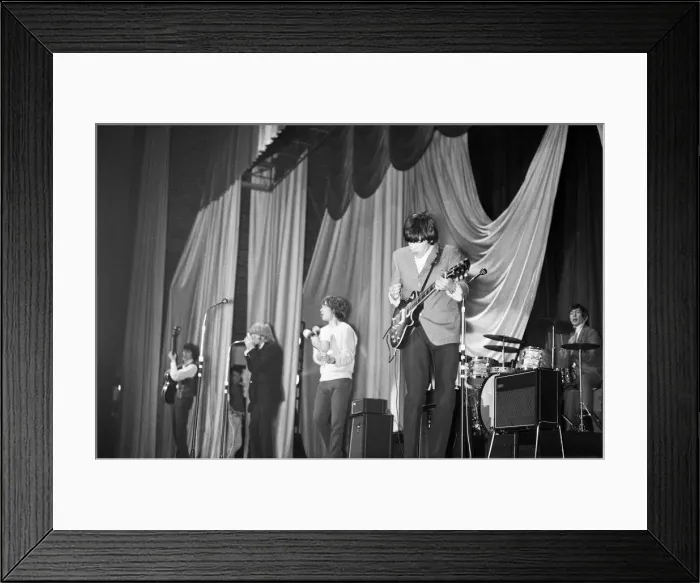Framed Print : The Rolling Stones performing at the ABC Cinema Chester while on tour with Inez & Charlie Framed Print : The Rolling Stones performing at the ABC Cinema Chester while on tour with Inez & Charlie