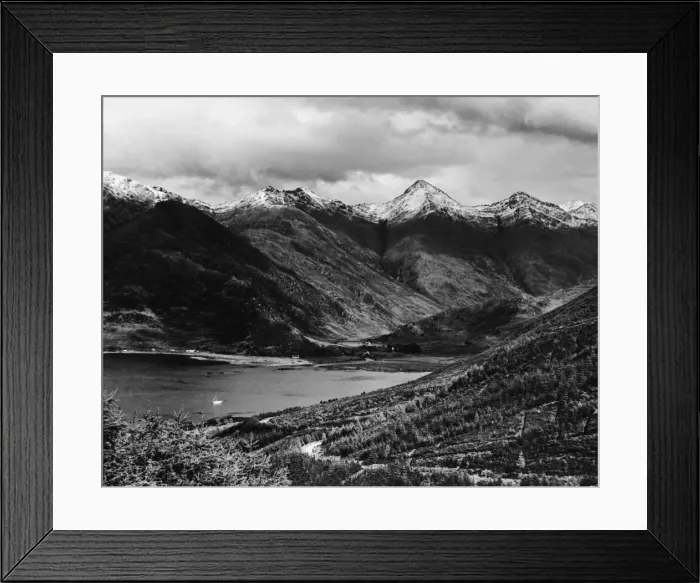 Framed Print : The Five Sisters of Kintail with Loch Duich in the foreground. 17th March 1941 Framed Print : The Five Sisters of Kintail with Loch Duich in the foreground. 17th March 1941