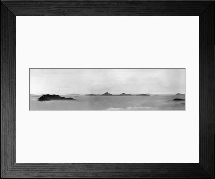 Framed Print : Looking north west from the top of Ben Lomond mountain tops peek through the cloud Framed Print : Looking north west from the top of Ben Lomond mountain tops peek through the cloud