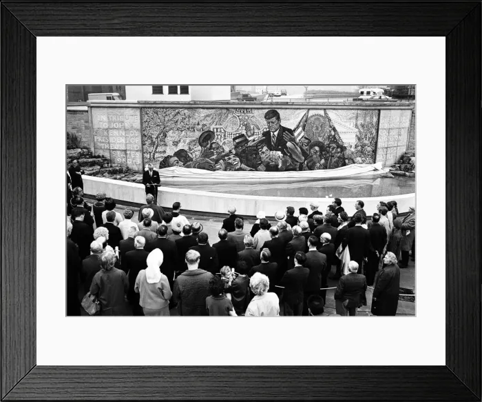 Framed Print : Unveiling of President Kennedy 160, 000 piece memorial mosaic, located in Kennedy Gardens Framed Print : Unveiling of President Kennedy 160, 000 piece memorial mosaic, located in Kennedy Gardens
