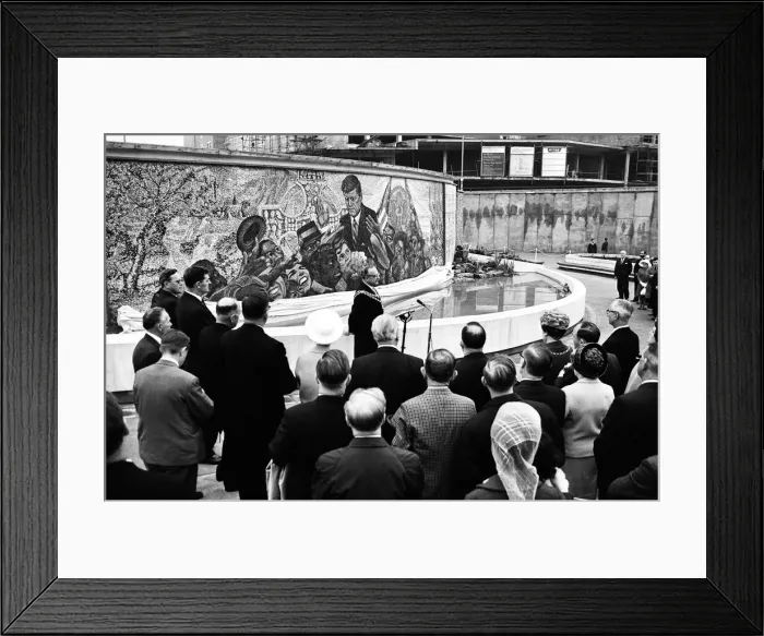 Framed Print : Unveiling of President Kennedy 160, 000 piece memorial mosaic, located in Kennedy Gardens Framed Print : Unveiling of President Kennedy 160, 000 piece memorial mosaic, located in Kennedy Gardens