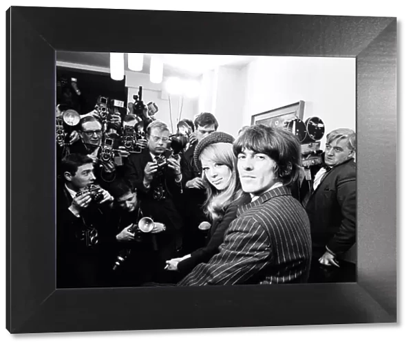Press conference on following day after George Harrison wed Pattie Boyd in a small