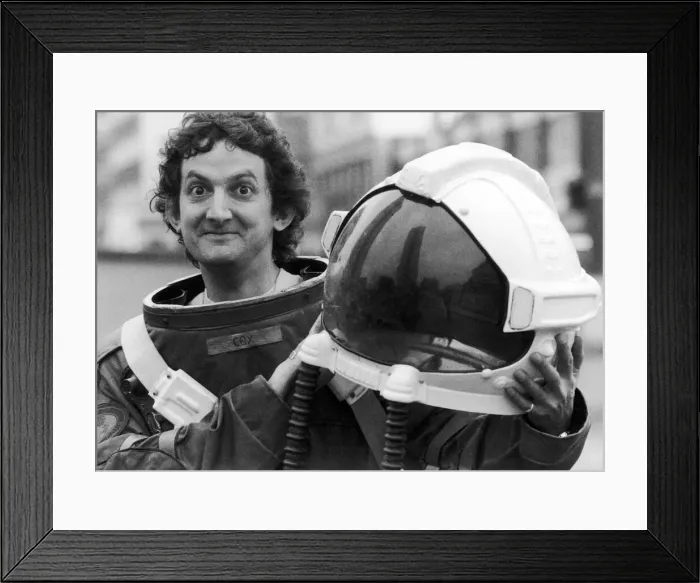 Framed Print : Chris Phipps, Radio WM Disc Jockey, 11th August 1982. With suit from film Outland