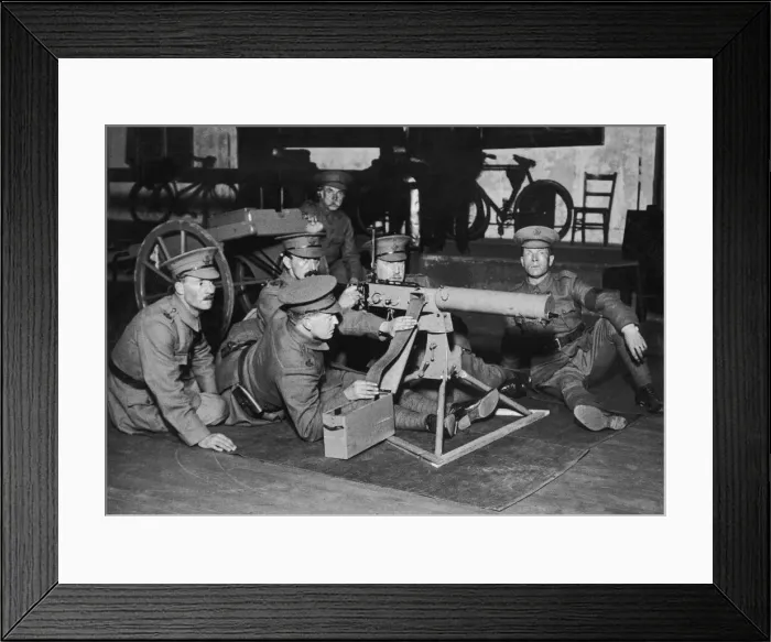 Framed Print : A machine gun presented to the Rotton Park volunteers, Birmingham by Dudley Docker Framed Print : A machine gun presented to the Rotton Park volunteers, Birmingham by Dudley Docker