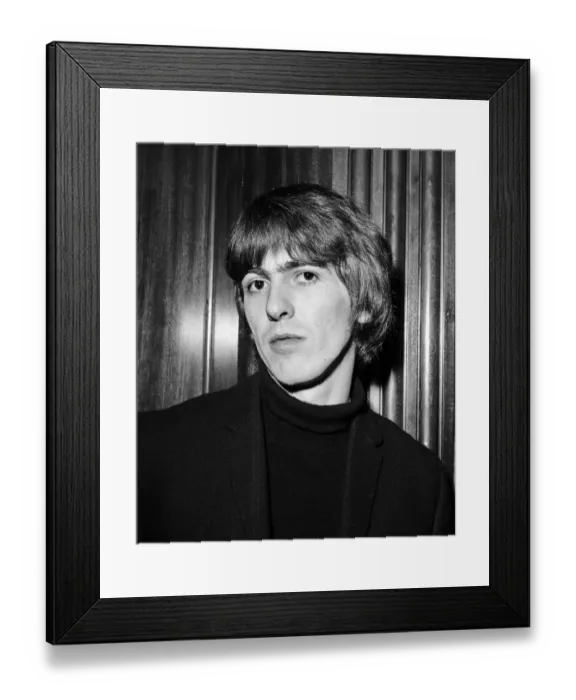 Framed Print : George Harrison at a press conference at the Gaumont State Cinema, Kilburn, London
