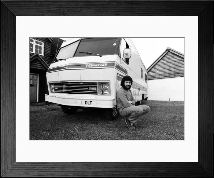 Framed Print : Dave Lee Travis, BBC Radio One DJ prepares to take his show on the road Framed Print : Dave Lee Travis, BBC Radio One DJ prepares to take his show on the road