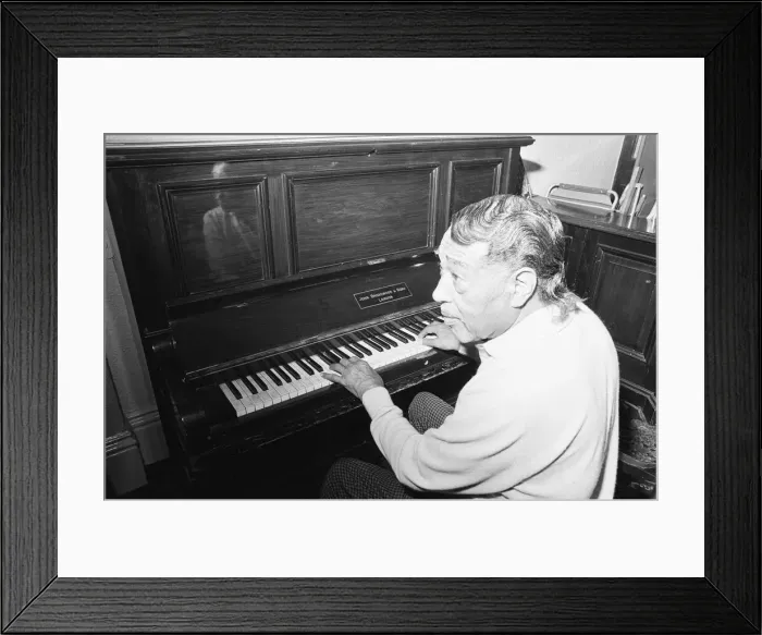 Framed Print : Duke Ellington at a press conference in Southport. He also played a piano as a request Framed Print : Duke Ellington at a press conference in Southport. He also played a piano as a request