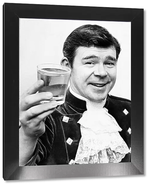 Andy Stewart Scottish entertainer singer with glass of Whisky