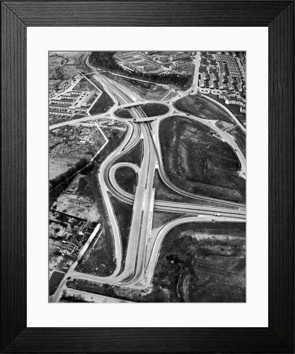 Framed Print : Aerial view of Flyover, Cumbernauld, North Lanarkshire, Scotland, 22nd December 1965