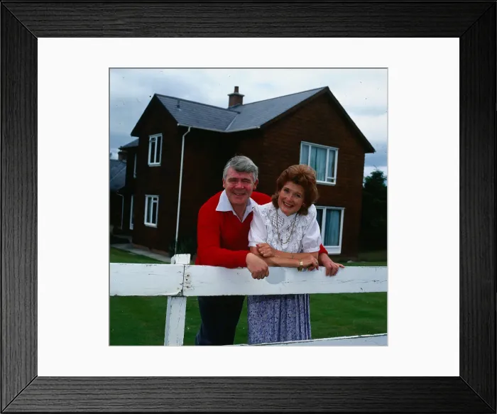 Framed Print : Andy Stewart singer January 1986 leaning over a fence at their home Framed Print : Andy Stewart singer January 1986 leaning over a fence at their home