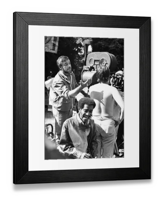 Framed Print : Director Jerry Lewis (left) seen here with Sammy Davis Junior (seated Framed Print : Director Jerry Lewis (left) seen here with Sammy Davis Junior (seated
